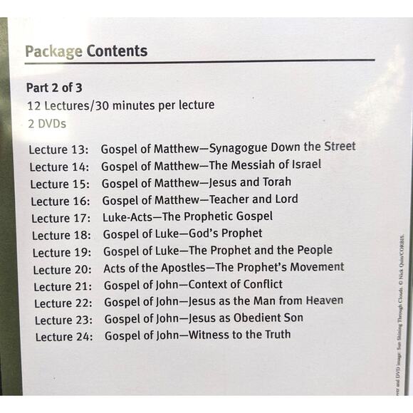 The Great Courses - Jesus and the Gospels - 36 Lectures on 6 DVDs MISSING BOOK 1 - Picture 3 of 8